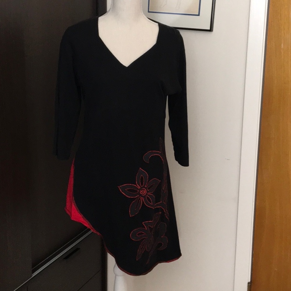 Fun asymmetric black Dress/Tunic